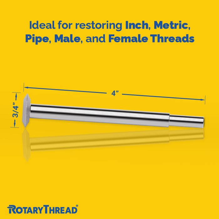 Rotary Thread File - RT2L; 4 Inches Long For Extra Reach