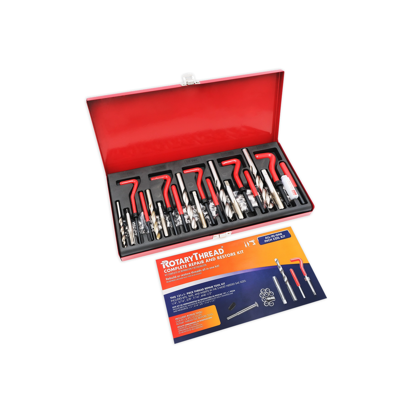 131+1 Piece Inch Thread Repair Tool Kit
