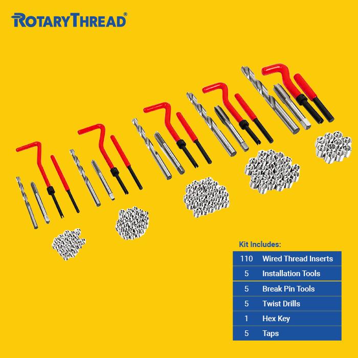 131+1 Piece Inch Thread Repair Tool Kit