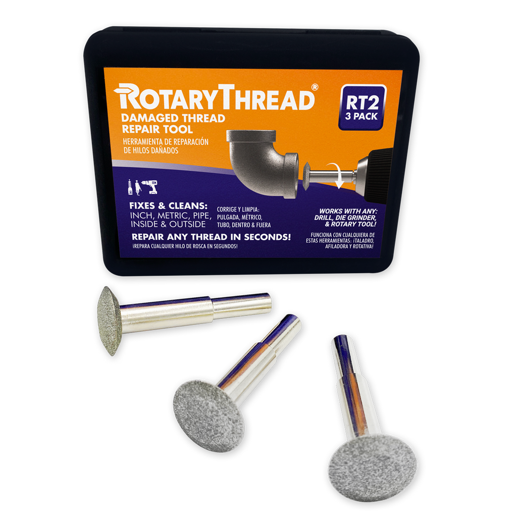RT2 Pack of 3 Rotary Thread File Standard